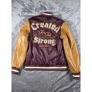 NWT Burgundy Varsity Jacket Stitched/Hip Hop/African American Owned Blac‎ Leaf